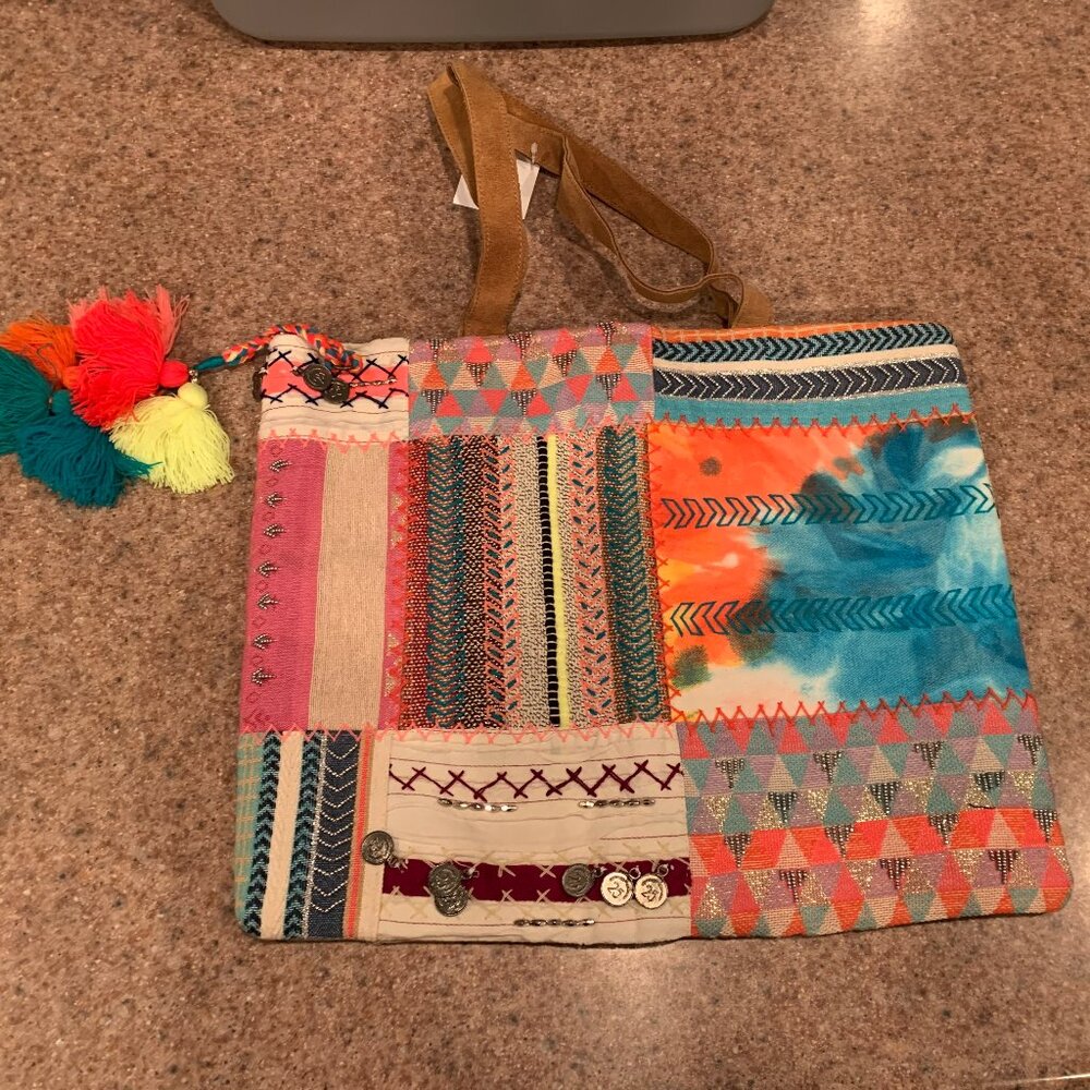Lovestitch multicolor patchwork Tote NEW